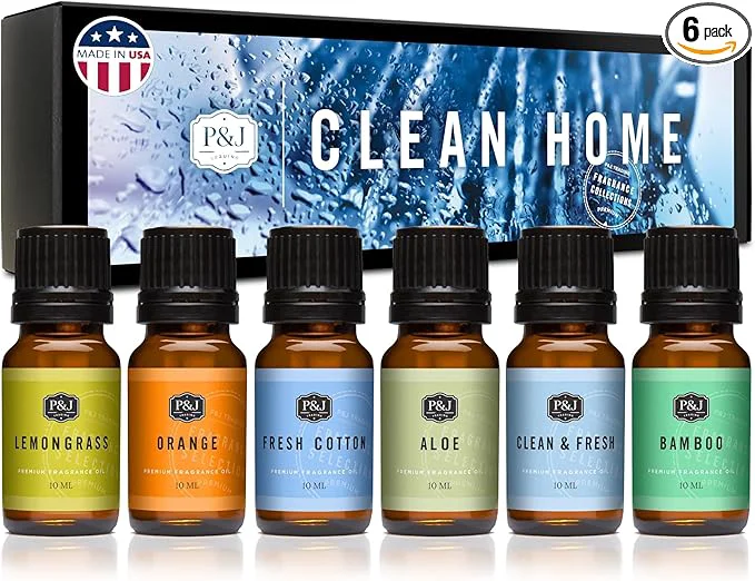 Environmentally Friendly P J Fragrance Oil Clean Home Set Lemongrass Fresh Cotton Clean Fresh Contemporary