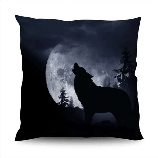 High-End Wolf Cushion Cover Soft