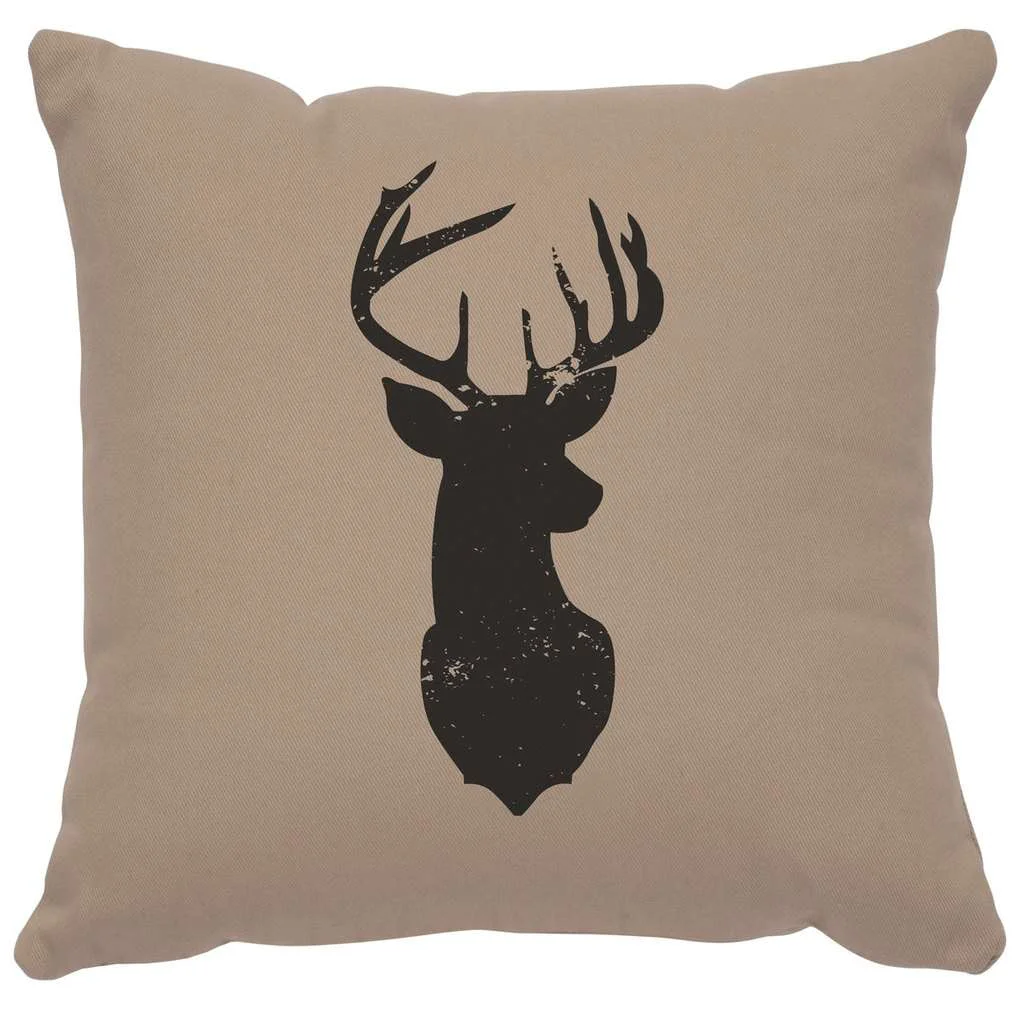 Original quot Deer Silhouette quot Image Pillow – Cotton Alabaster Classic