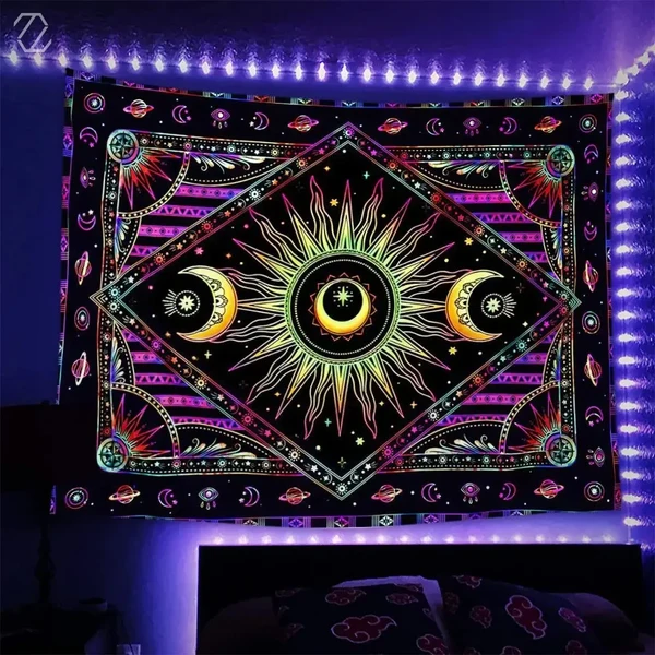 User-Friendly Psychedelic Moon Tapestry Trendy