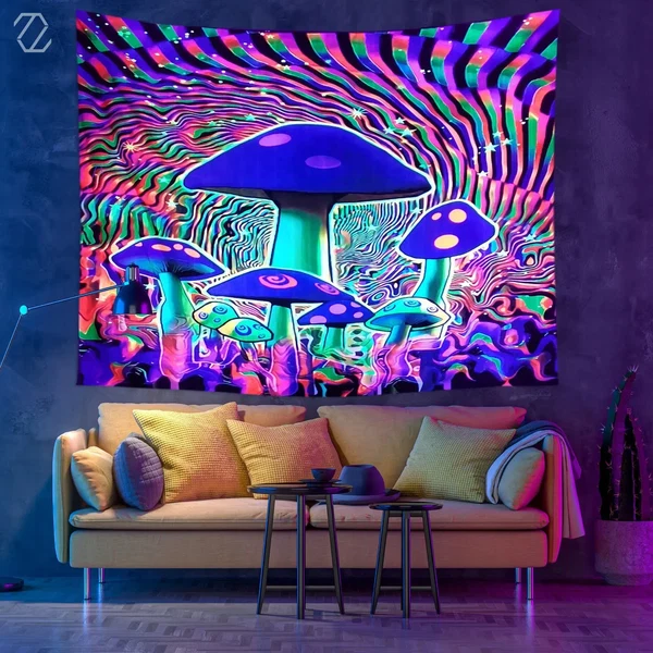 Secure Home Decor Mushroom Tapestry Environmentally Friendly