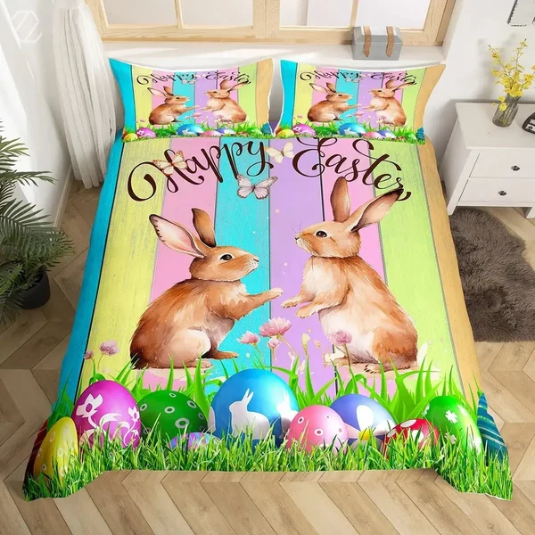 Exclusive Happy Easter Rabbit Duvet Cover Exceptional