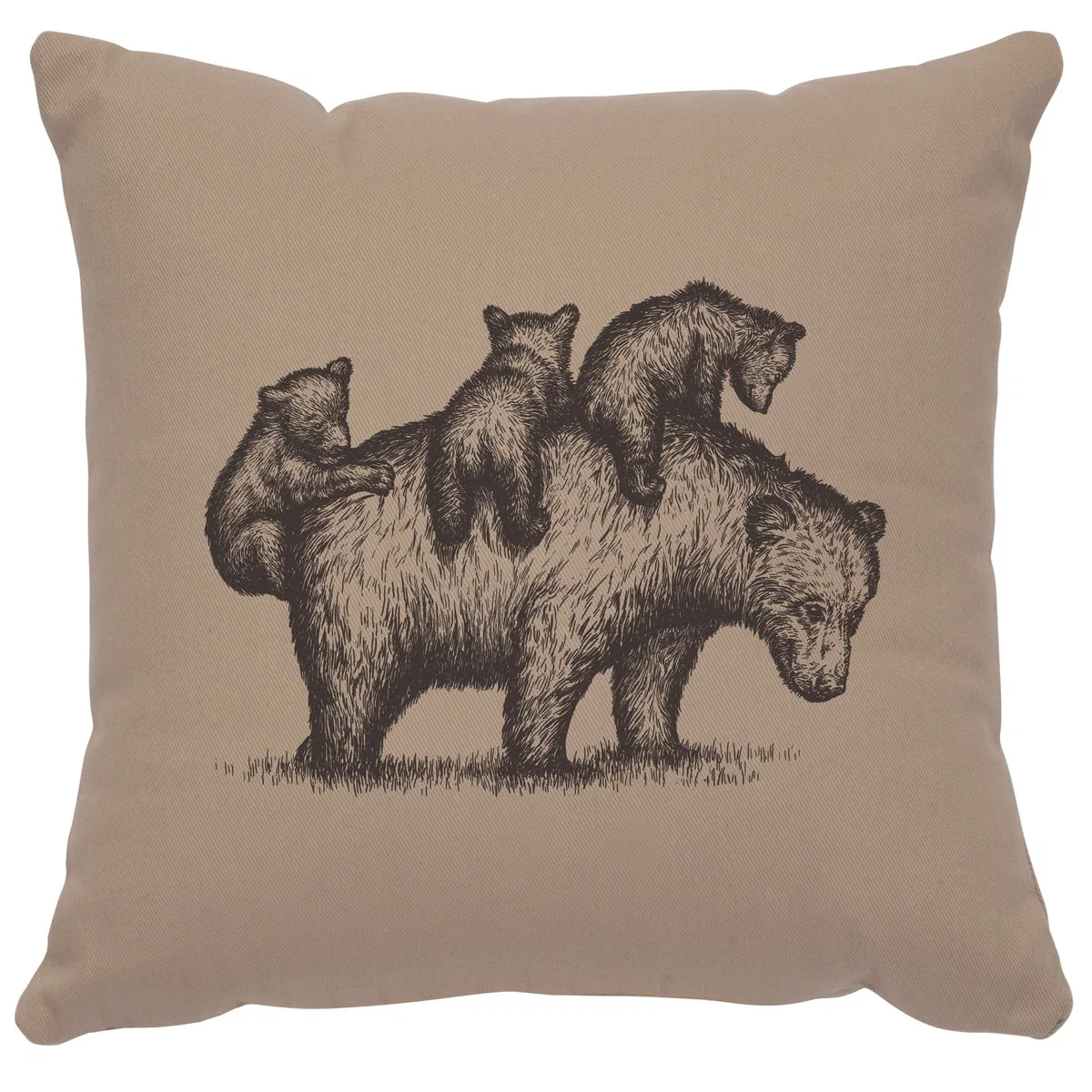 Elegant quot Mama Bear quot Image Pillow – Cotton Alabaster Refined