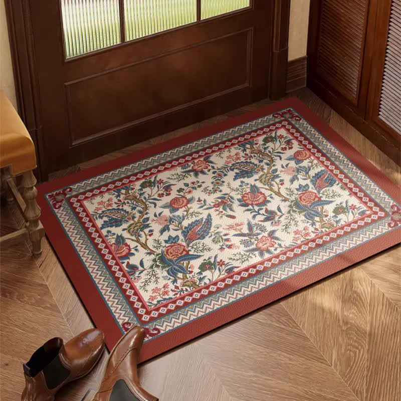 Environmentally Friendly Ownkoti Vintage Floral Branch Border Door Mat Specialty