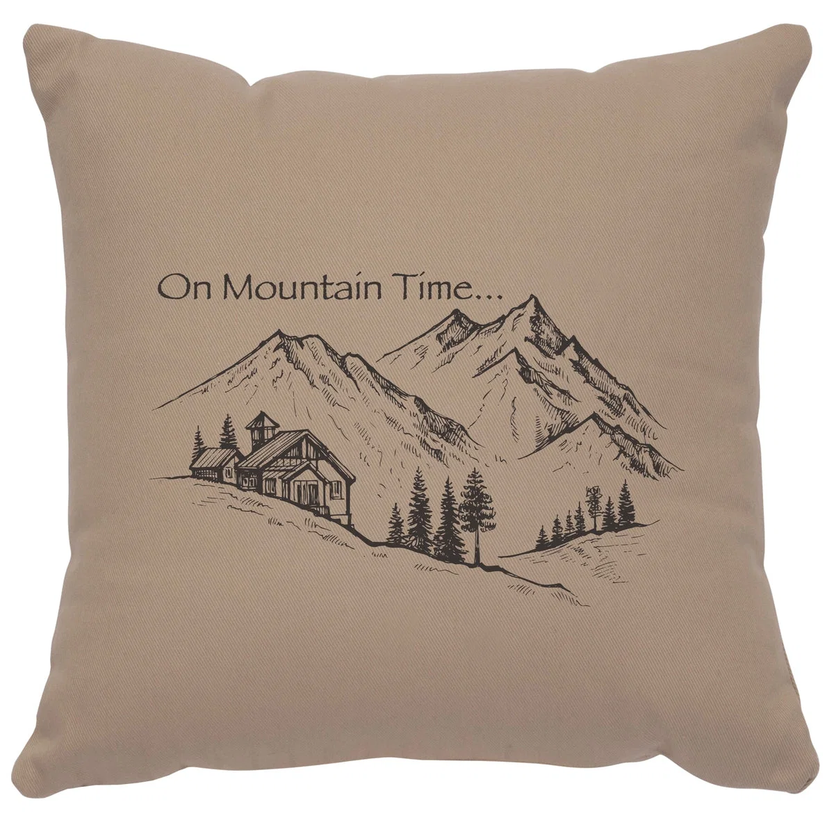 Organic quot Mountain Time quot Image Pillow – Cotton Alabaster Top-Quality