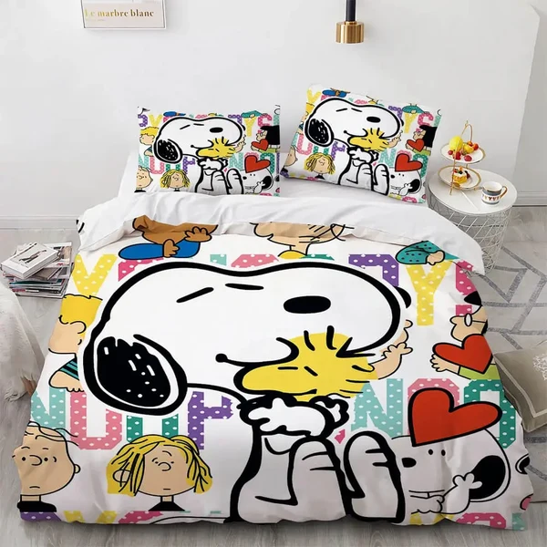 Comfortable Snoopy Dog Duvet Cover Enhanced