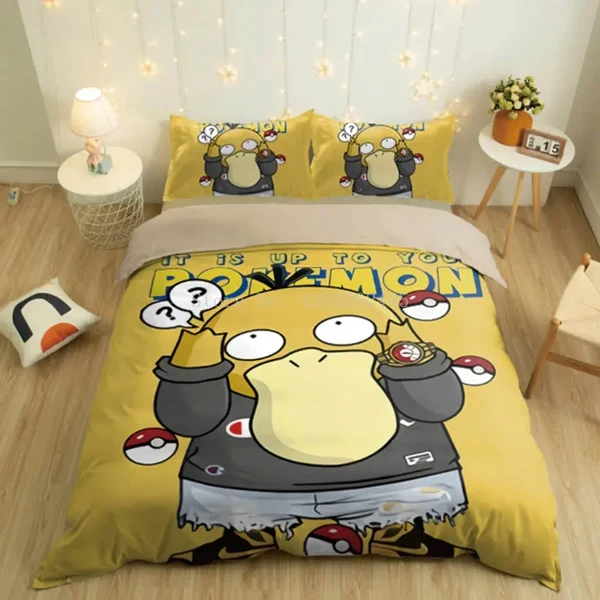 Consistent Psyduck Pokemon Duvet Cover High-Performance