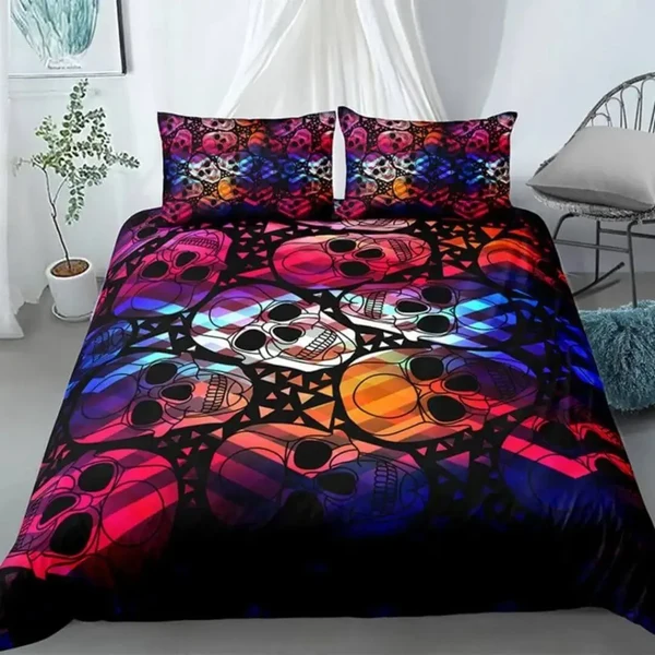 Top-Quality 3D Skull Duvet Cover Breathable