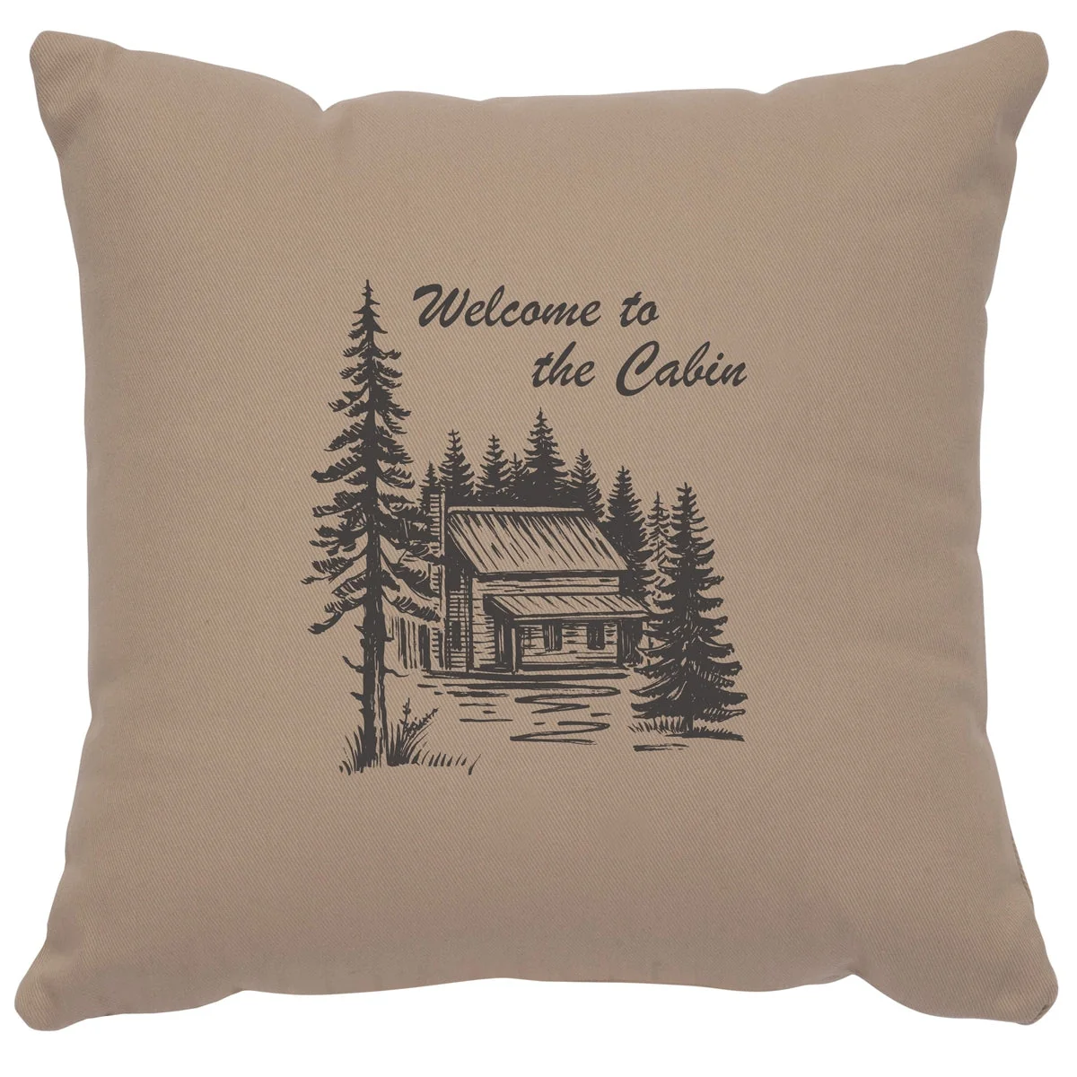 Consistent quot Welcome Cabin quot Image Pillow – Cotton Alabaster Minimalist