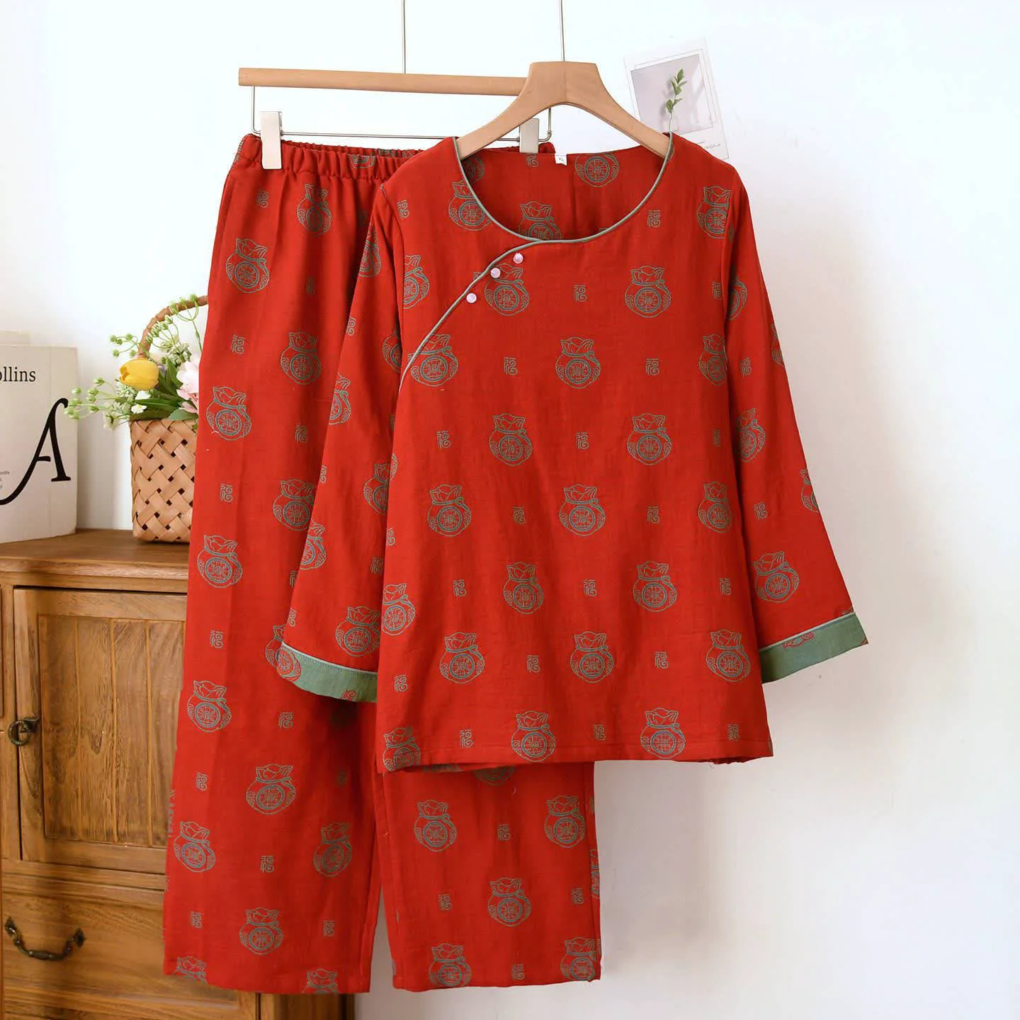 Original Design Ownkoti Lucky Bag Pattern Cotton Loungewear Set Proven