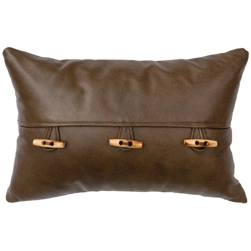 Fast Caribou Leather Pillow 12×18 Artisan