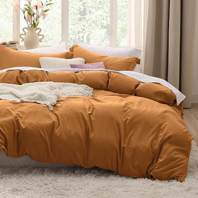 Verified Bedsure Honey Ginger Duvet Cover Full Size – 3 Pieces Prewashed Extra Soft Cotton-Like Bedding Set Includes 1 Duvet Cover 80×90 Inches with Zipper Closure amp 2 Pillow Shams Comforter Not Included Powerful