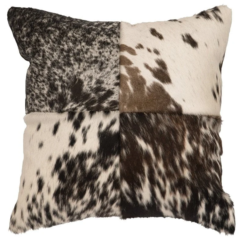 Exclusive Dark Brown Speckled Leather Pillow 16 quot x16 quot Reliable