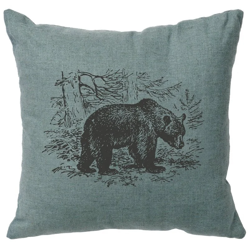Advanced quot Bear Scene quot Image Pillow 16×16 Fashionable