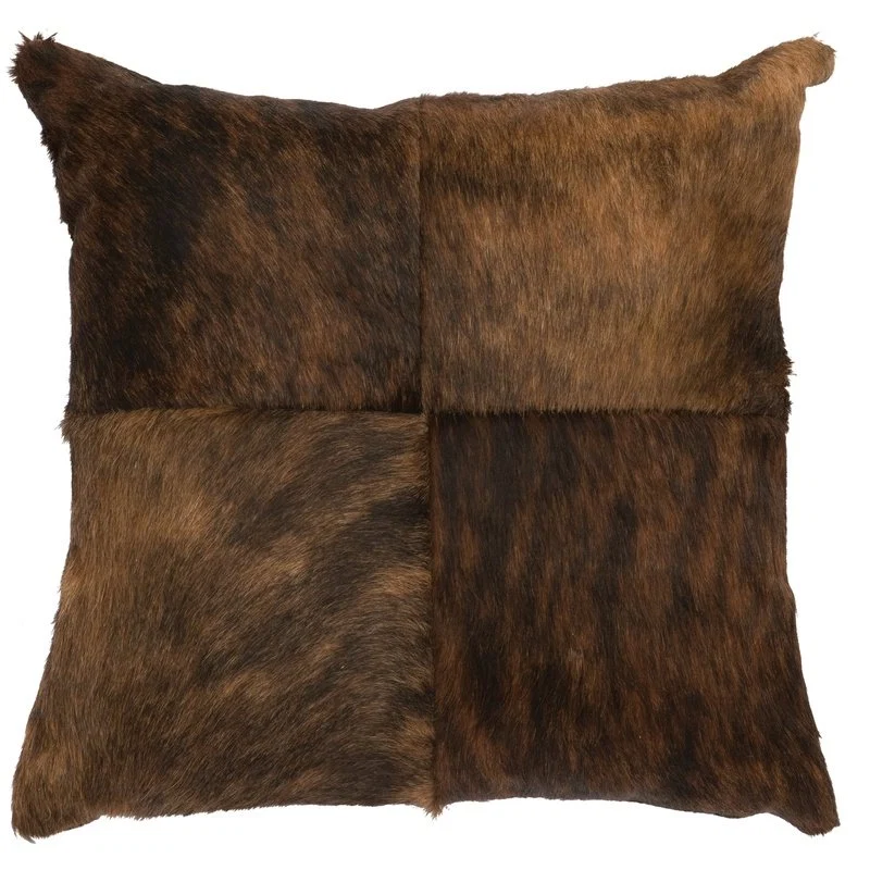 First-Class Dark Brindle Leather Pillow 16 quot x16 quot Quality