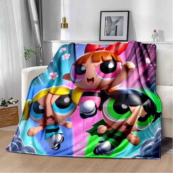 Excellent Powerpuff Girls Cartoon Throw Blanket Functional