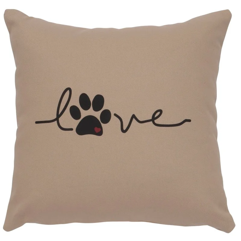 Authentic quot Love Paw quot Image Pillow 16×16 Prestigious