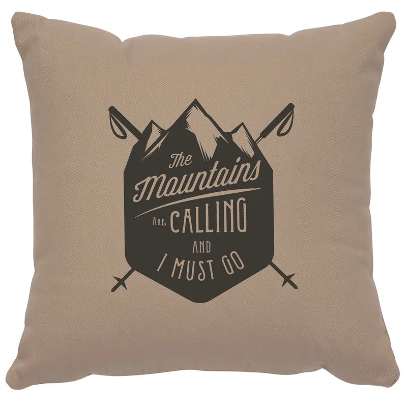 Healthy quot Mountains are Calling quot Image Pillow 16×16 Dependable