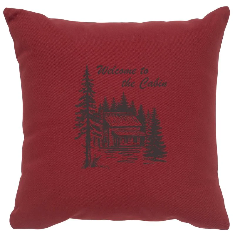 Excellent quot Welcome Cabin quot Image Pillow 16×16 Safe
