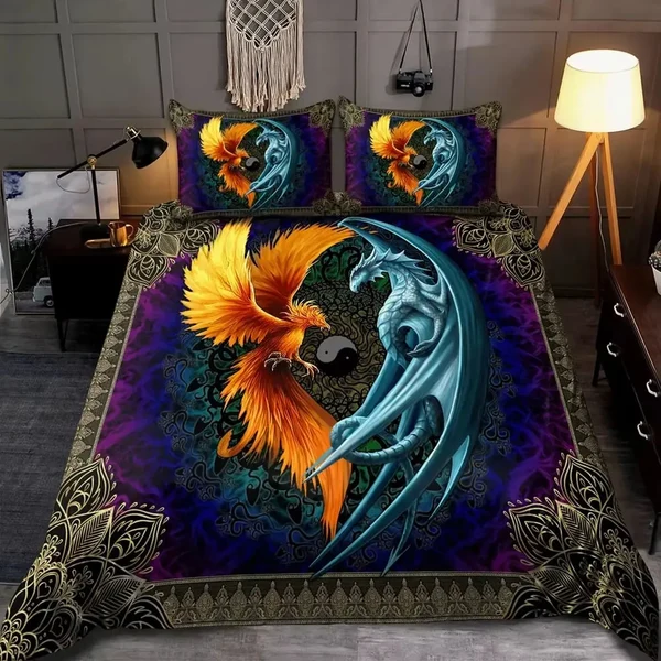Soft Dragon and Phoenix Doona Cover Versatile