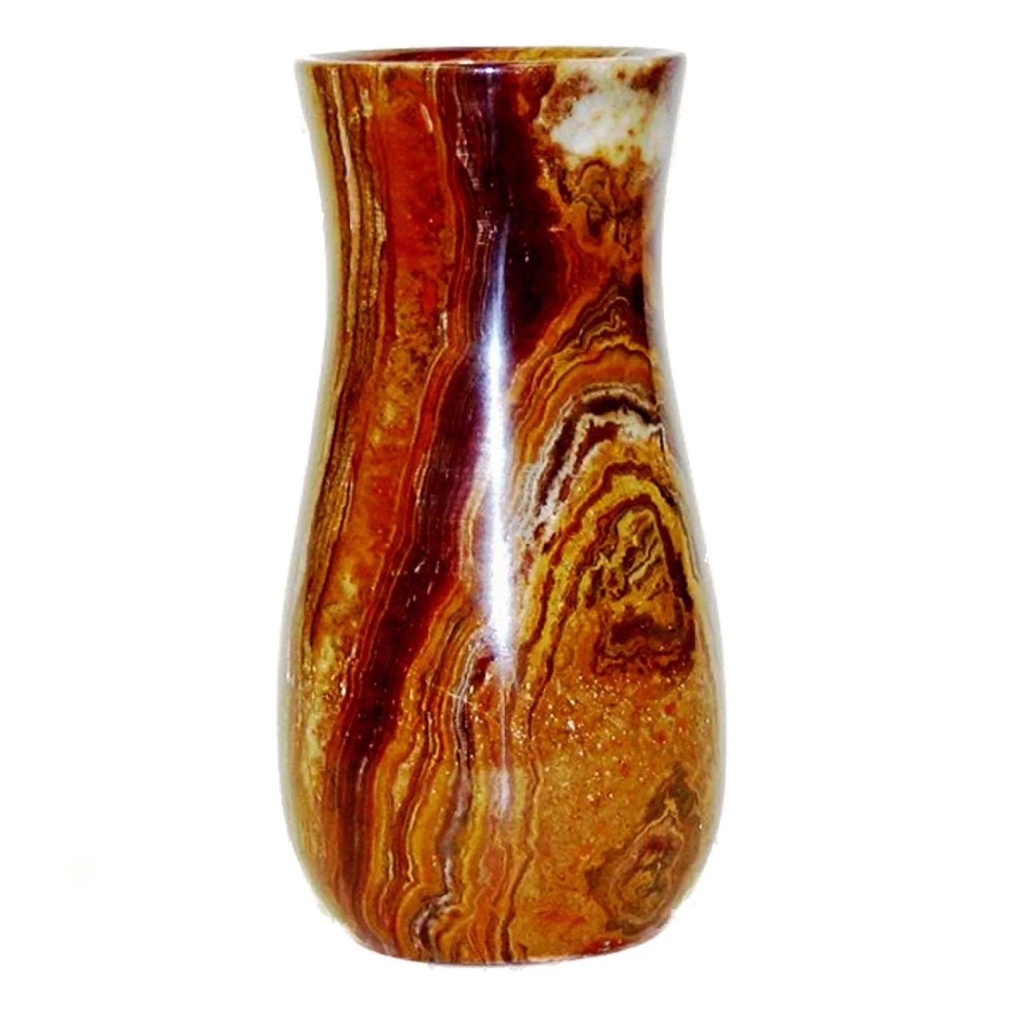 Fashionable Multi Brown Onyx 9 inch Vase Relaxed