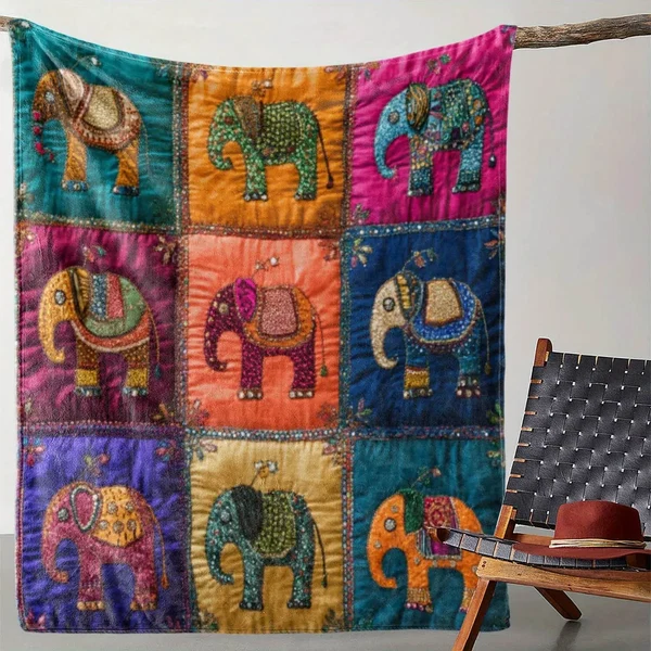 Unique Vintage Elephant Throw Blanket Expertly Made