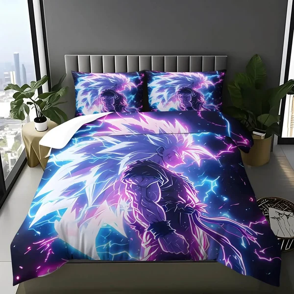 Long-Lasting Anime Dragon Ball Z Goku Super Saiyan Bedding Set Stylish