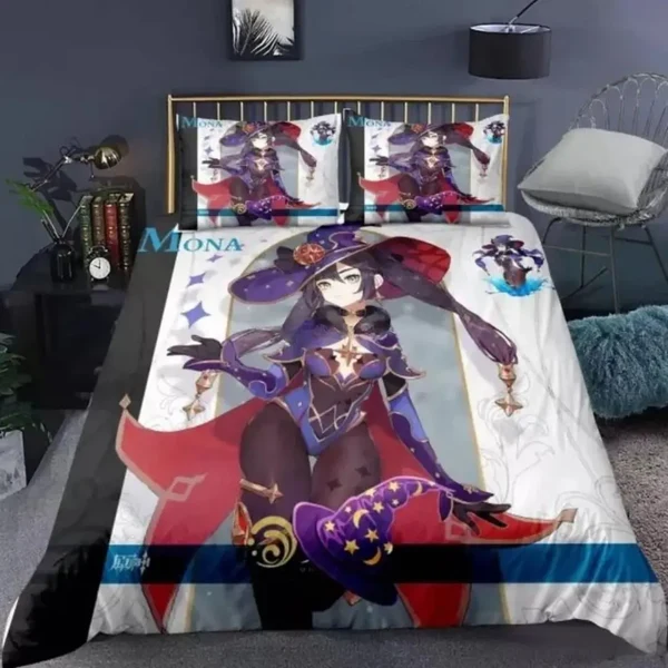 Casual Anime Genshin Impact Mona Bedding Set Verified