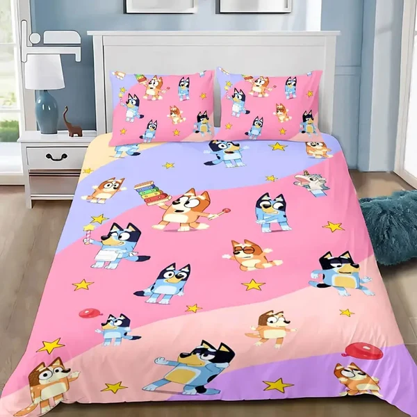 Premium Material Bluey Cartoon Doona Cover Green