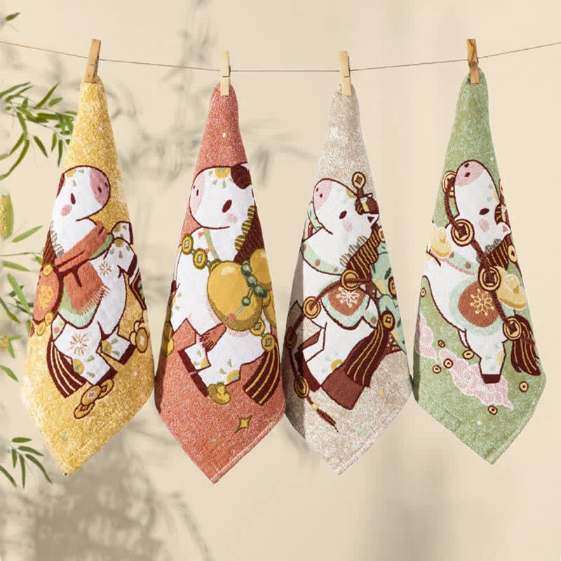 Pure Ownkoti Cartoon Horse Cotton Gauze Square Towel Official