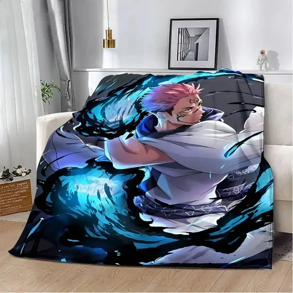 Smart Jujutsu Kaisen Ryomen Sukuna Throw Blanket Green