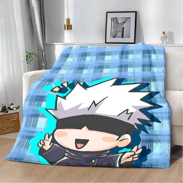Contemporary Jujutsu Kaisen Gojo Throw Blanket Minimalist