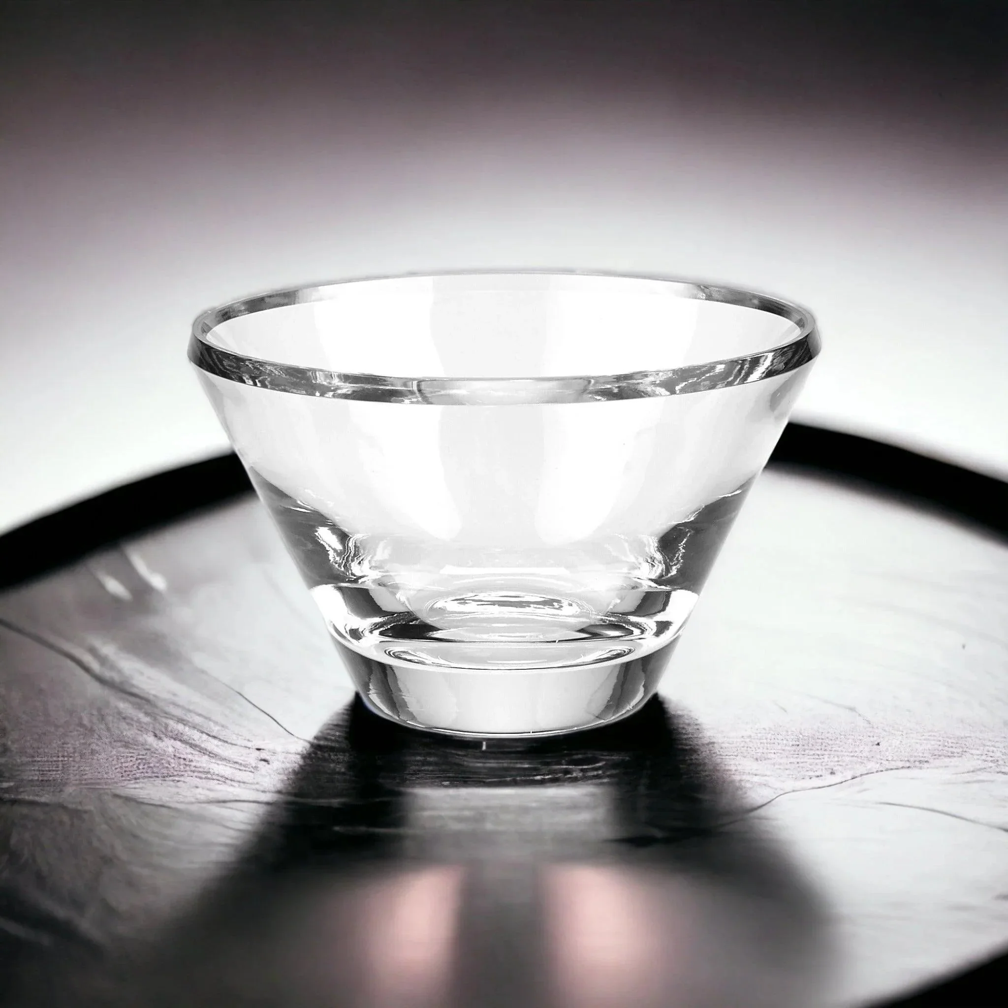 Fine Heavy Clear Crystal 8-inch Trillian Beveled Bowl Specialty