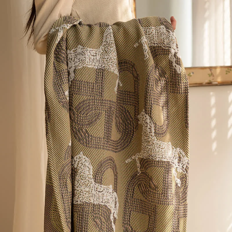 Original Ownkoti Horse amp Geometric Pattern Cotton Bath Towel Relaxed