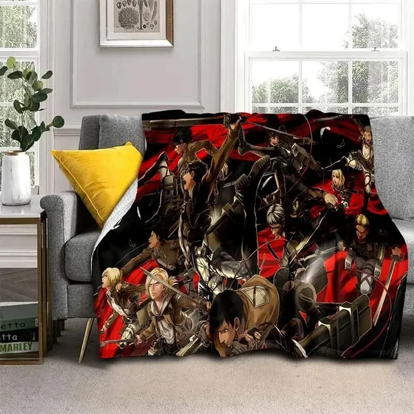 Modern Anime Attack On Titan Throw Blanket High-End