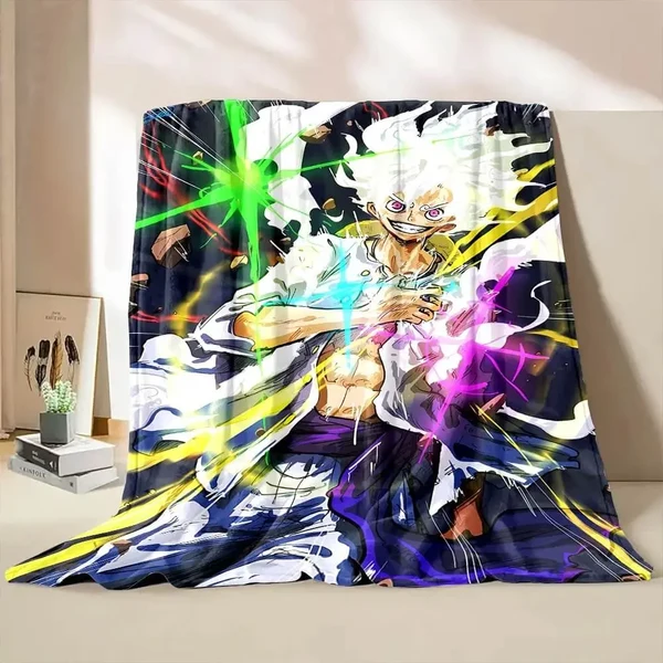 Minimalist 3D Anime One Piece Luffy Throw Blanket Traditional