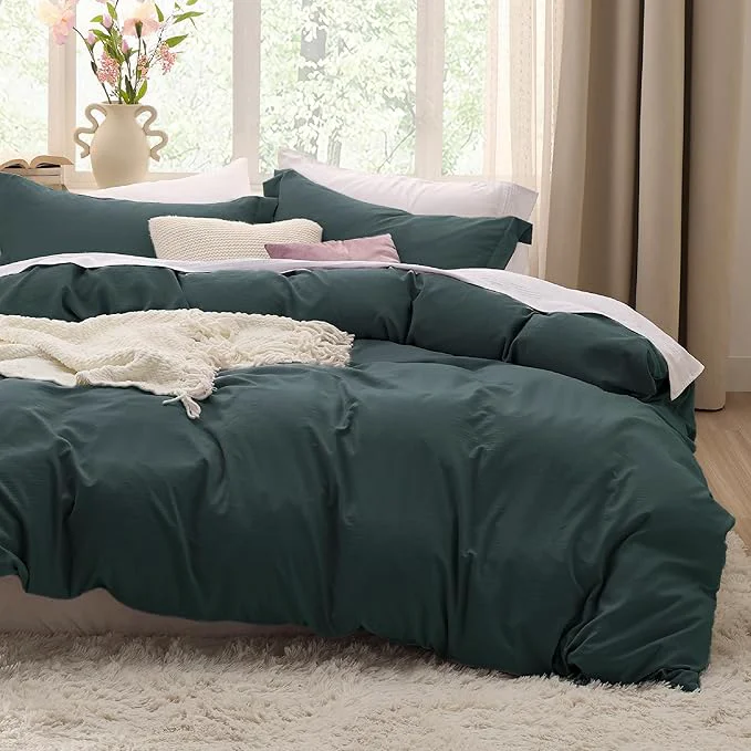 Bedsure Forest Green California King Duvet Cover – Prewashed Cotton-Like Polyester Extra Soft Bedding Set Includes 1 Cal King Duvet Cover 104 39 39 x98 39 39 with Zipper Closure amp 2 Pillow Shams No Comforter Long-Lasting