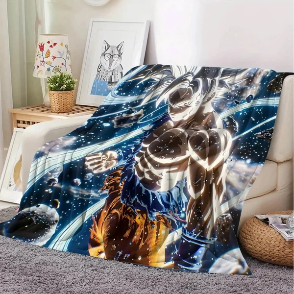 Exceptional 3D Dragon Ball Z Goku Throw Blanket Natural
