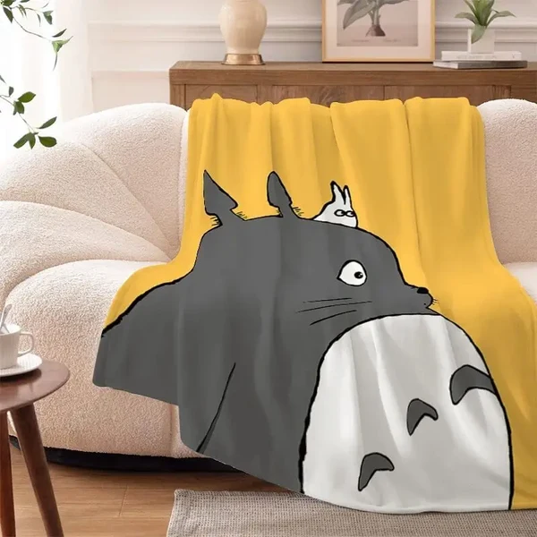 Carefully Designed Happy Totoro 3D Anime Blanket Throw Healthy