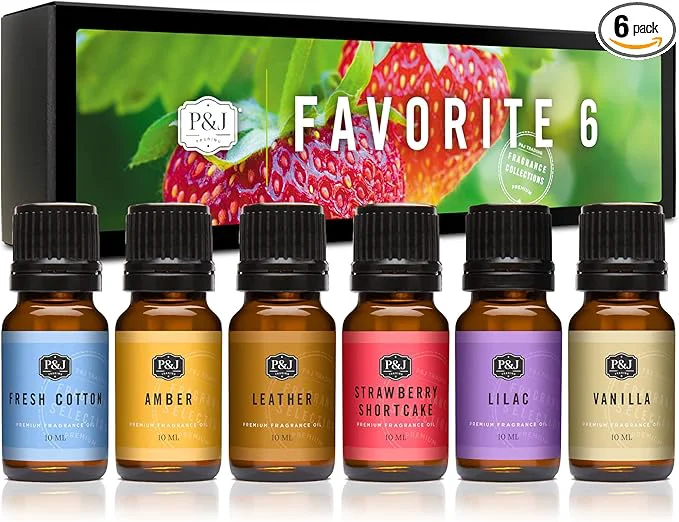 World-Class P J Fragrance Oil Favorites Set Fresh Cotton Strawberry Shortcake Vanilla Responsible