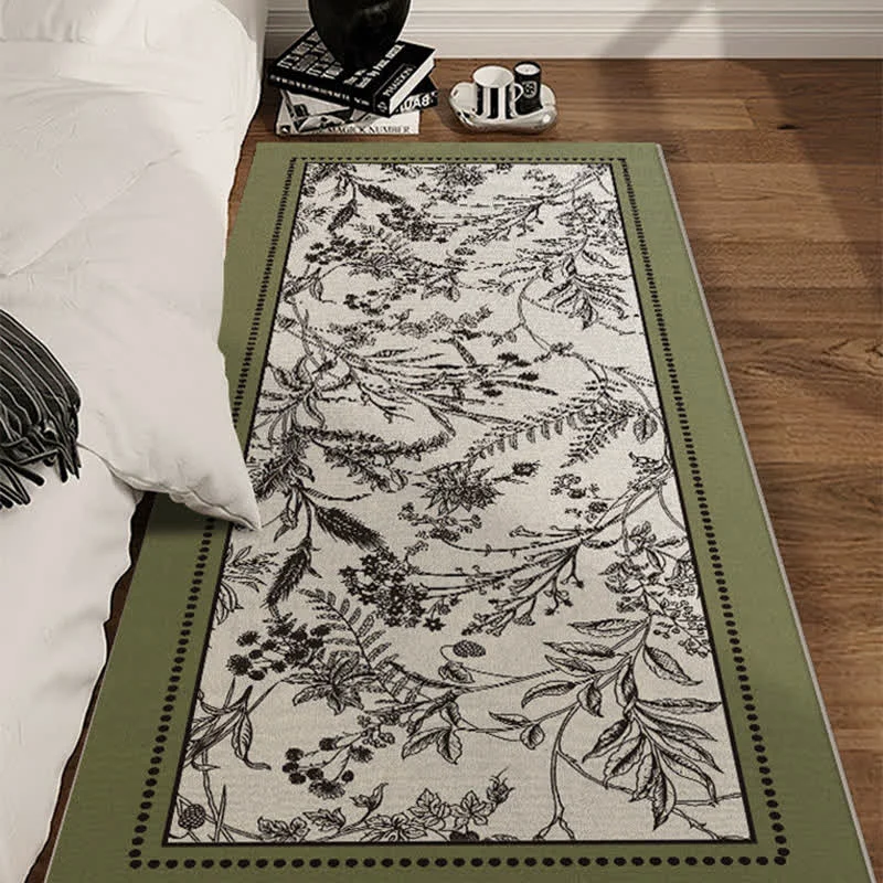 Contemporary Ownkoti Vintage Elegant Floral Floor Rug Lightweight