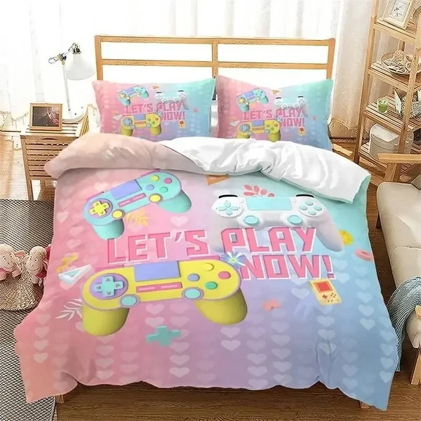 Green Gaming Girl Bedding Cover Set Soft