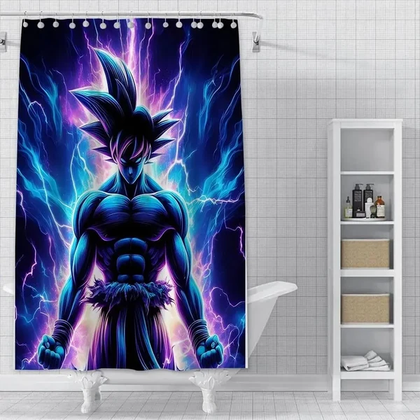 High-Grade Kawaii Goku Shower Curtain Top-Quality