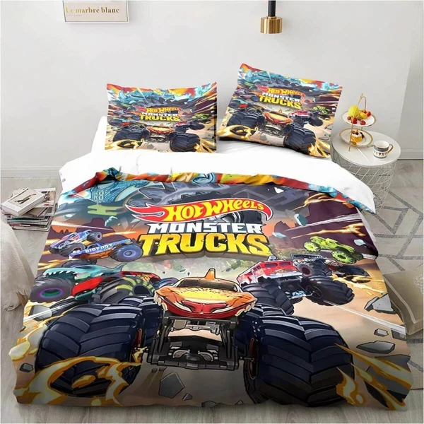 Soft 3D Hot Wheels Monster Truck Doona Cover Carefully Designed
