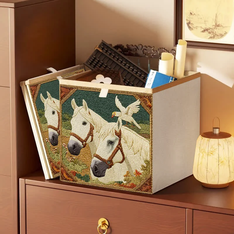 High-Grade Ownkoti Vintage Horse amp Bird Foldable Storage Bag Stylish