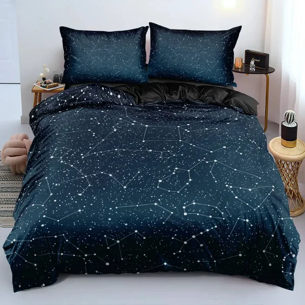Next-Generation Luxury Galaxy Dark Blue Bedding Set Artisan