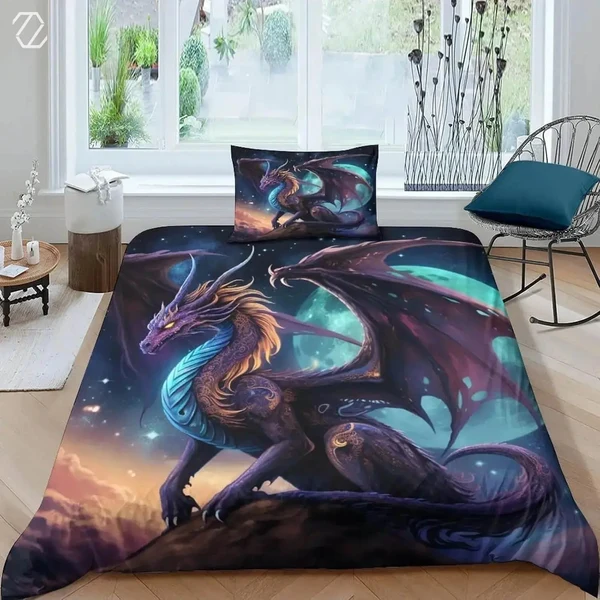 Environmentally Friendly 3D Diablo Dragon Duvet Cover Relaxed