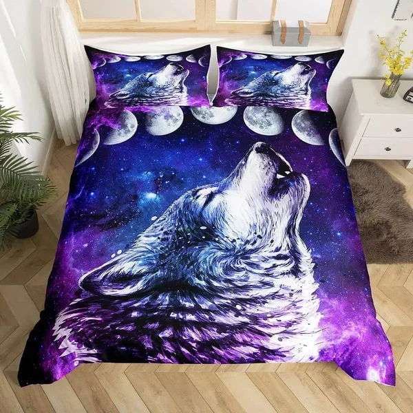 Top-Quality 3D Wolf Moon Doona Cover Effective
