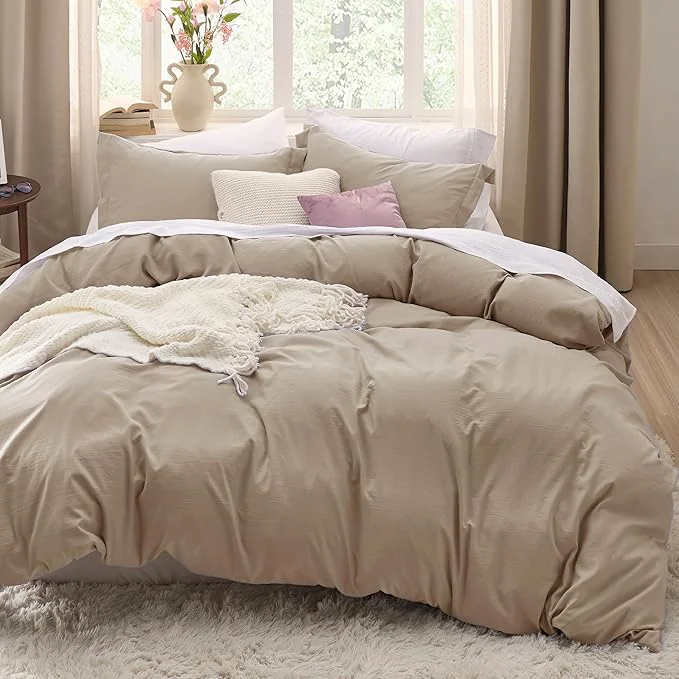 Luxury Bedsure Light Brown Duvet Cover Twin Twin XL Size – 2 Pieces Prewashed Polyester Extra Soft Bedding Set Includes 1 Twin Duvet Cover 68 39 39 x90 39 39 with Zipper Closure amp 1 Pillow Sham No Comforter Fine Crafted