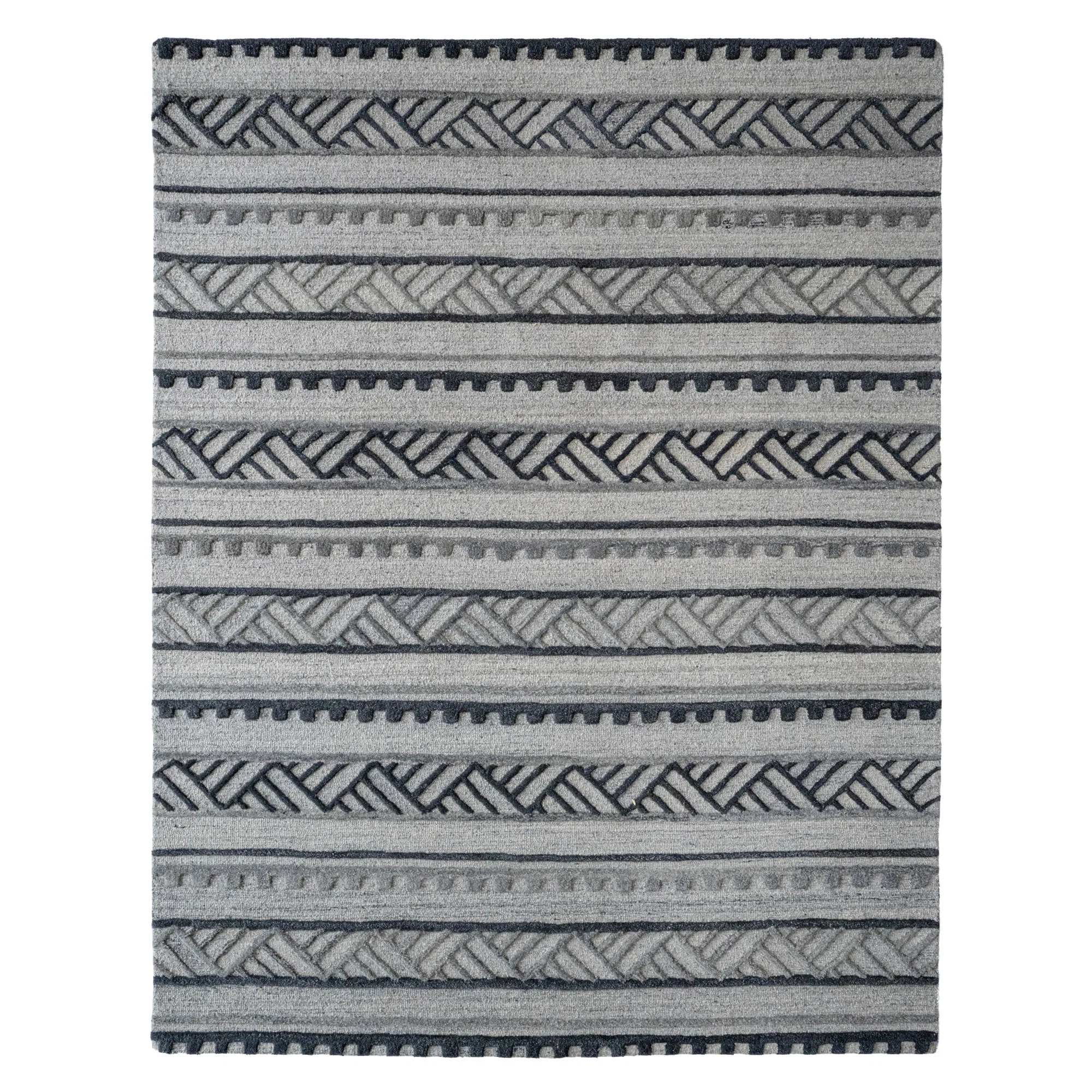 Recyclable Criss Rug – Cross Graphite Optimized